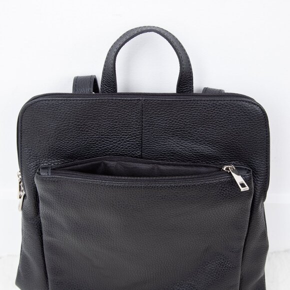 NEW Italian Leather Convertible Backpack Crossbody Bag Unisex - Picture 3 of 5